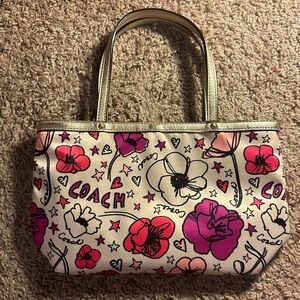 Coach floral poppy purse